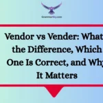Vendor vs Vender