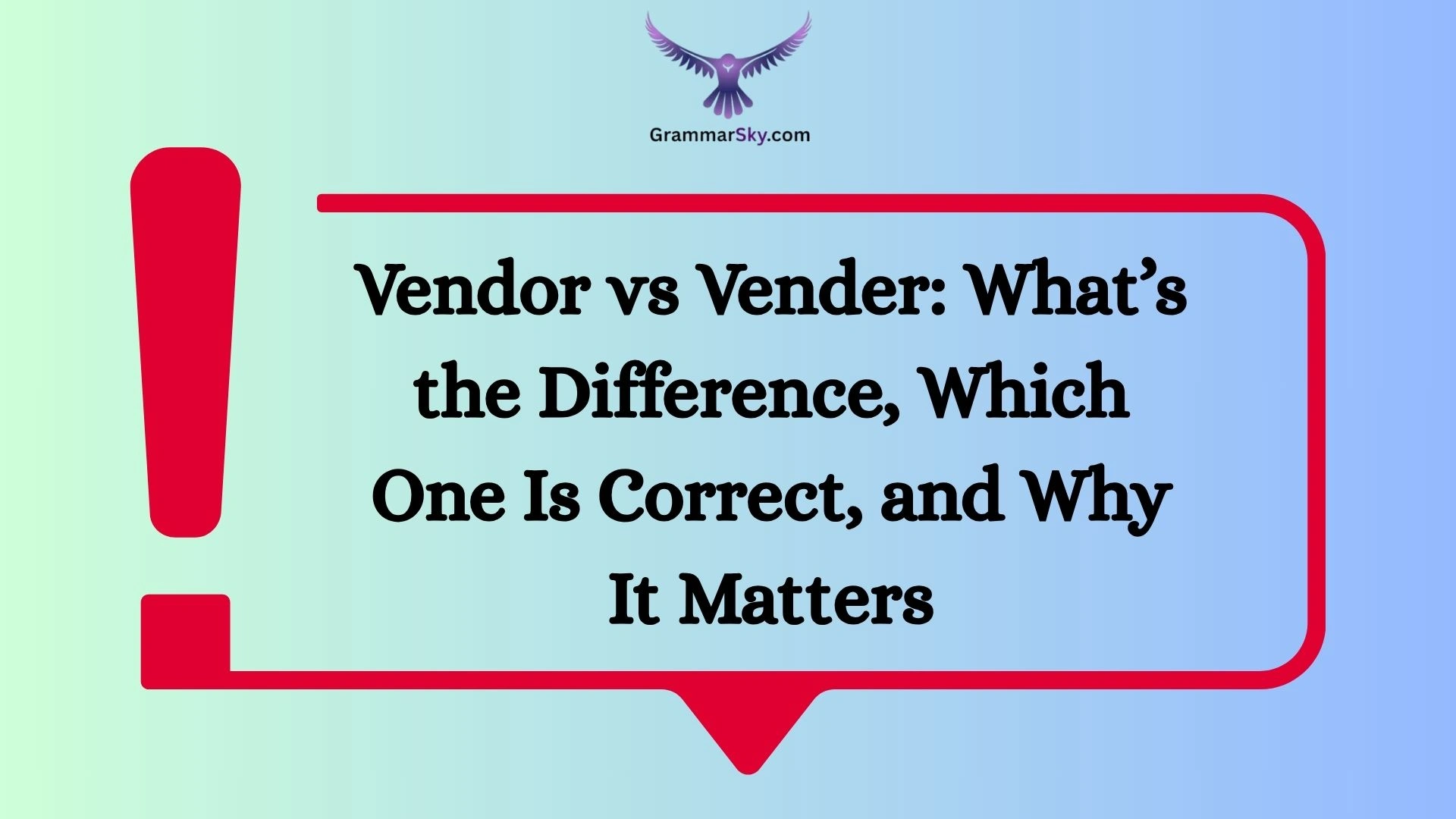 Vendor vs Vender