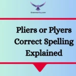 Pliers or Plyers